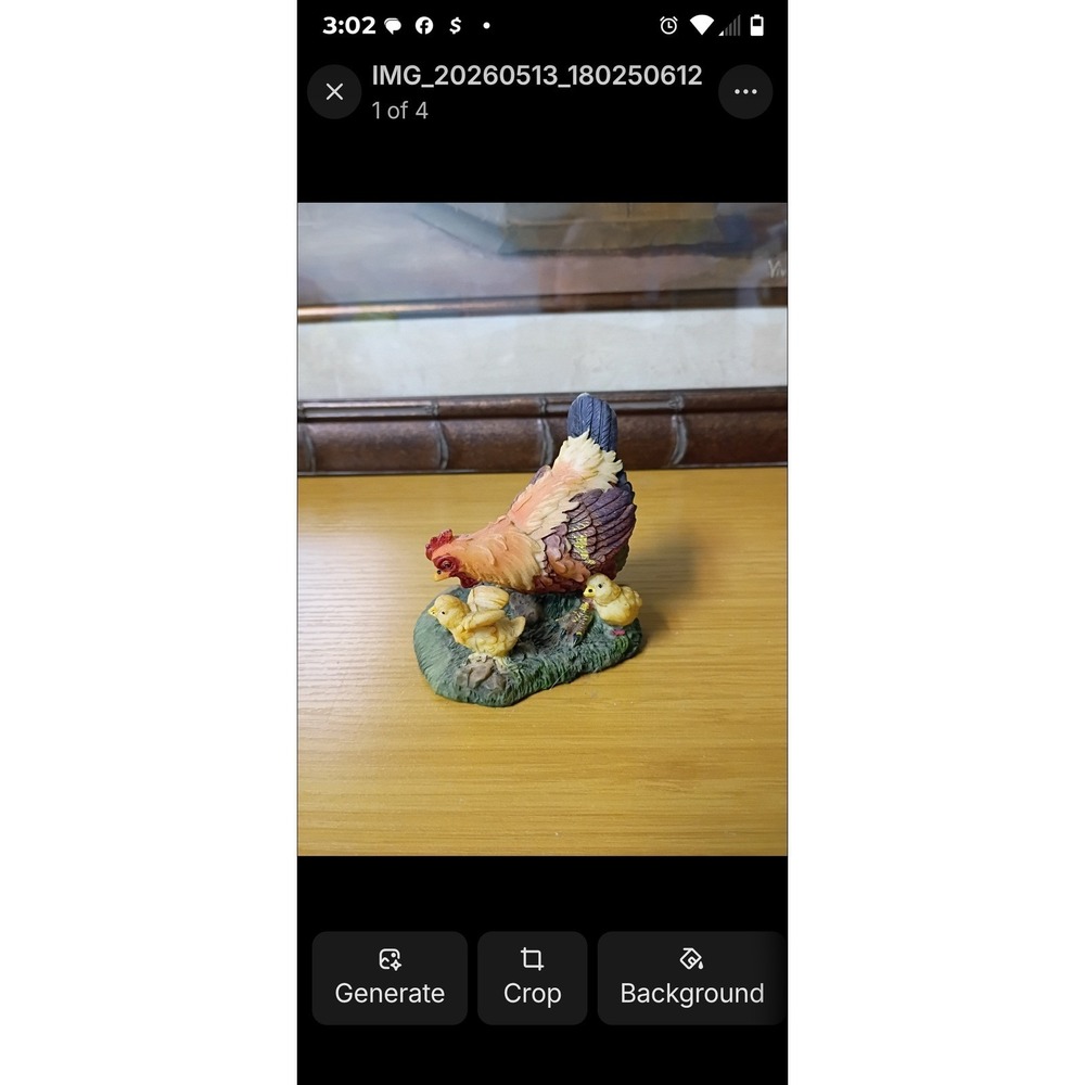 Hen and Chicks Figurine Farmhouse Country Decor Resin Chicken  Multicolor